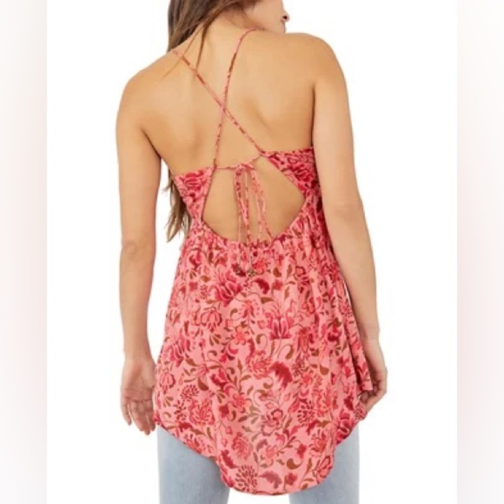 New FREE PEOPLE Viscose PIXIE floral tunic top J281 - Picture 5 of 6
